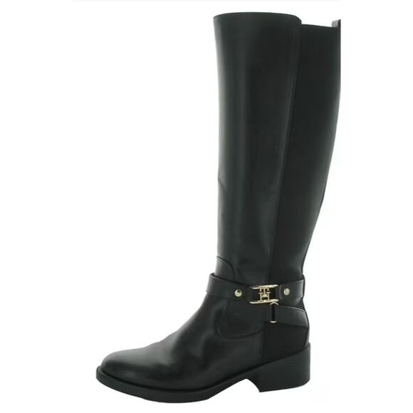 Womens TWIYLA Zipper Knee-High.Tommy Hilfiger Boots Black size 10 - Picture 1 of 8